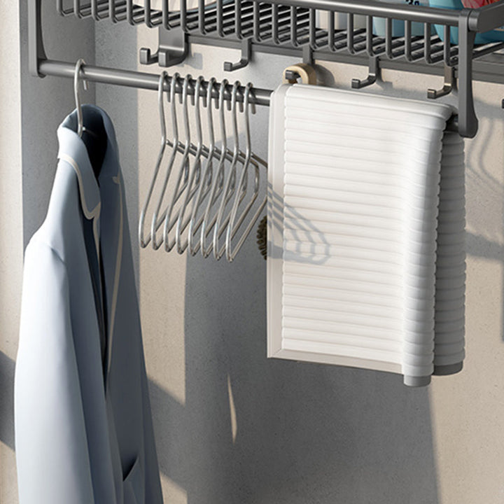Lisslune | Modern Gray Bathroom Set Paper Holder Bathroom Shelf Bathroom Hardware Set