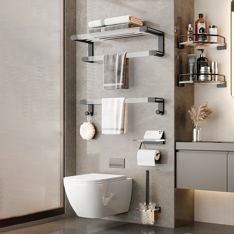 Lisslune | Black Bathroom Set Metallic & Acrylic Bathroom Accessory Set made of Stainless Steel Aluminium