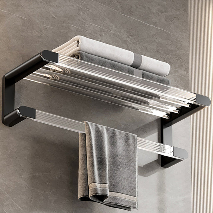 Lisslune | Black Bathroom Set Metallic & Acrylic Bathroom Accessories Set made of Stainless Steel Aluminium