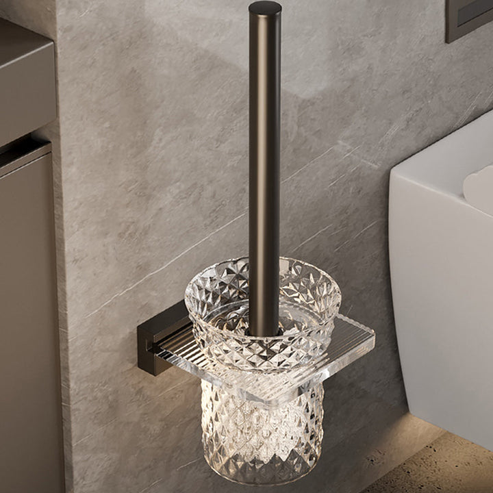 Lisslune | Black Bathroom Set Metallic & Acrylic Bathroom Accessory Set made of Stainless Steel Aluminium