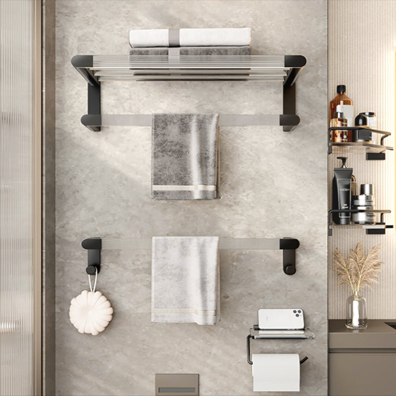 Lisslune | Black Bathroom Set Metallic & Acrylic Bathroom Accessory Set made of Stainless Steel Aluminium