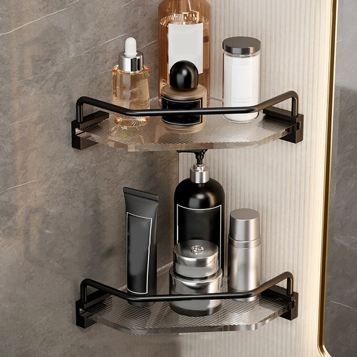 Lisslune | Black Bathroom Set Metallic & Acrylic Bathroom Accessory Set made of Stainless Steel Aluminium