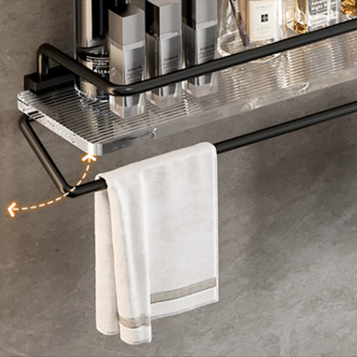 Lisslune | Black Bathroom Set Metallic & Acrylic Bathroom Accessories Set made of Stainless Steel Aluminium