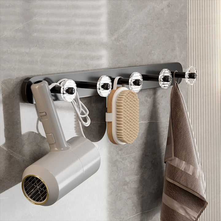 Lisslune | Black Bathroom Set Metallic & Acrylic Bathroom Accessory Set made of Stainless Steel Aluminium