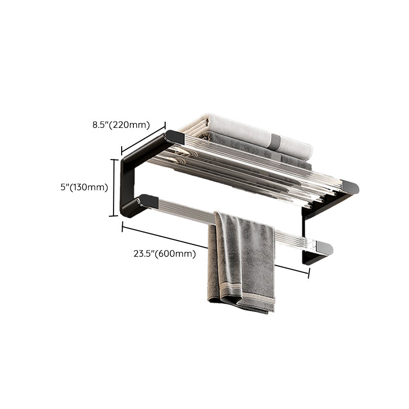 Lisslune | Black Bathroom Set Metallic & Acrylic Bathroom Accessory Set made of Stainless Steel Aluminium