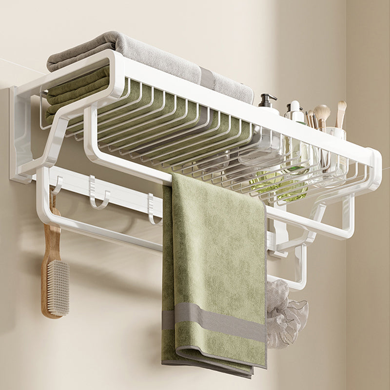 Lisslune | Contemporary bathroom accessory set made of matte stainless steel-aluminum with bathrobe hooks/bath shelf