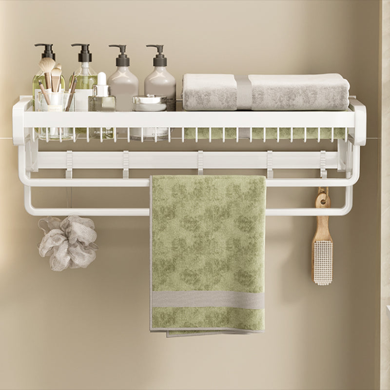 Lisslune | Contemporary bathroom accessory set made of matte stainless steel-aluminum with bathrobe hooks/bath shelf