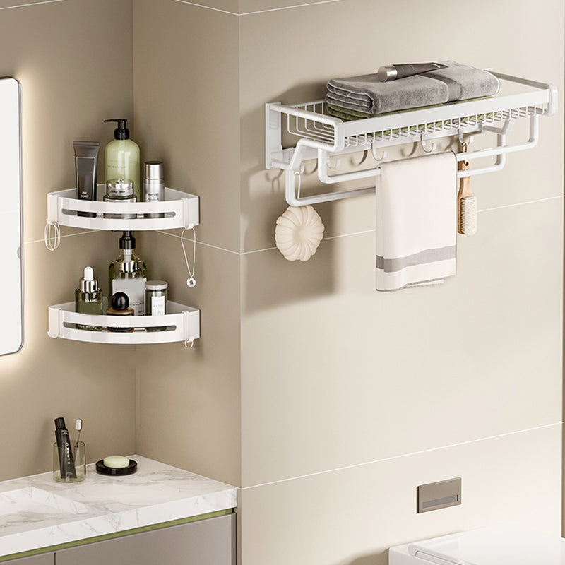 Lisslune | Contemporary bathroom accessory set made of matte stainless steel-aluminum with bathrobe hooks/bath shelf