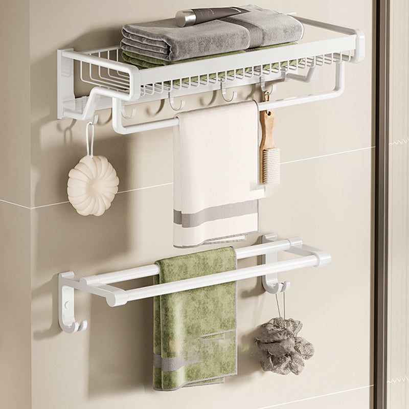 Lisslune | Contemporary bathroom accessory set made of matte stainless steel-aluminum with bathrobe hook/bath shelf