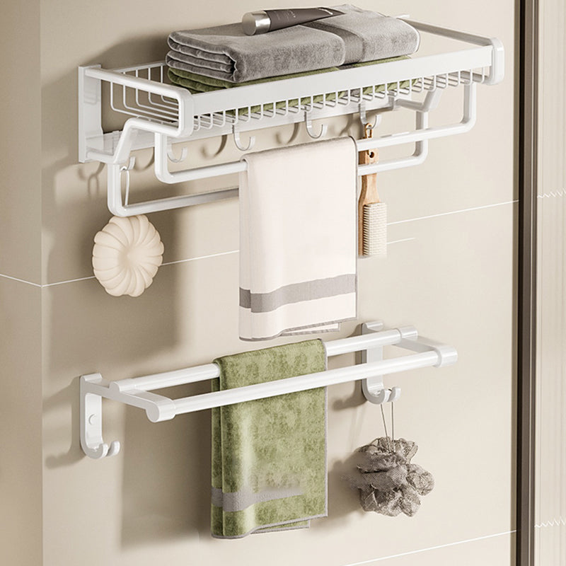Lisslune | Contemporary bathroom accessory set made of matte stainless steel-aluminum with bathrobe hooks/bath shelf
