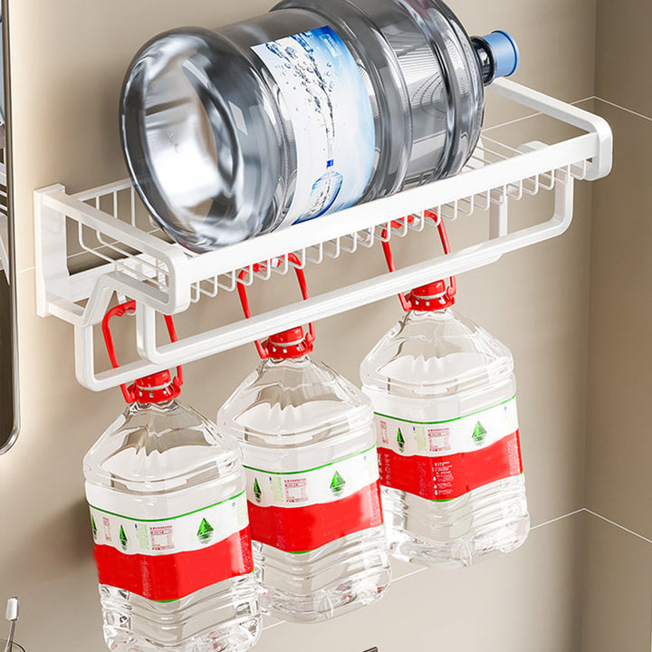 Lisslune | Contemporary bathroom accessory set made of matte stainless steel-aluminum with bathrobe hooks/bath shelf