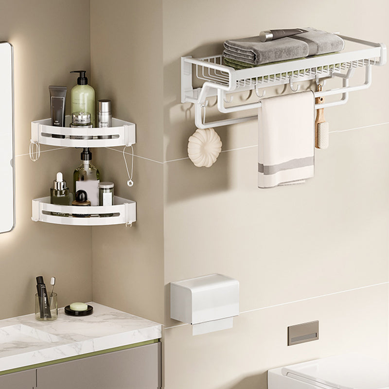 Lisslune | Contemporary bathroom accessory set made of matte stainless steel-aluminum with bathrobe hook/bath shelf