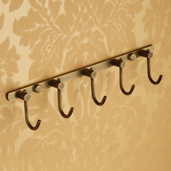 Lisslune | Worn Brass Traditional Bathroom Set with Bath Shelf/Paper Holder & Towel Bar