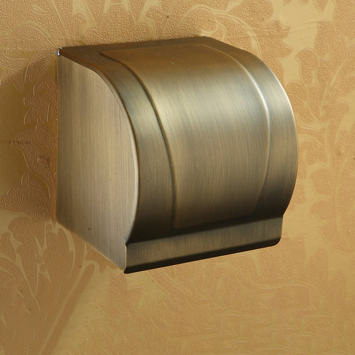 Lisslune | Worn Brass Traditional Bathroom Set with Bath Shelf/Paper Holder & Towel Bar