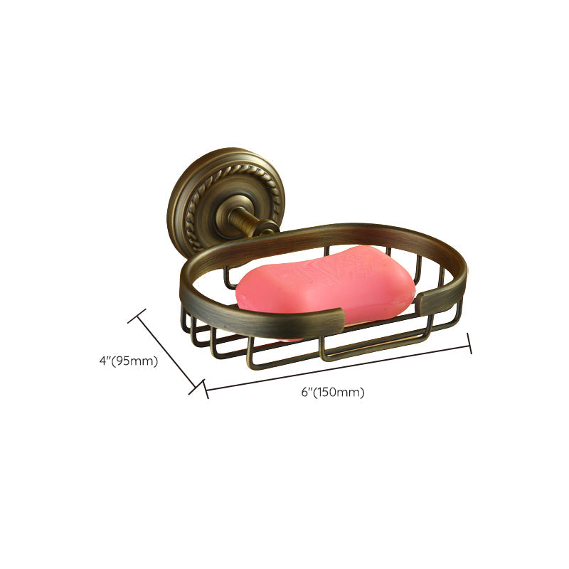 Lisslune | Worn Brass Traditional Bathroom Set with Bath Shelf/Paper Holder & Towel Bar