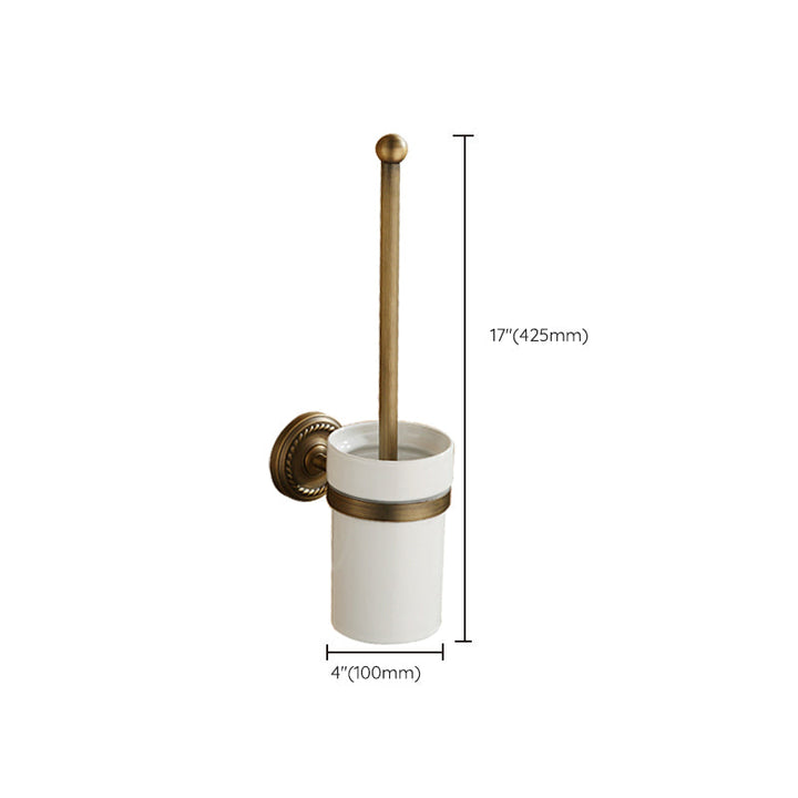 Lisslune | Worn Brass Traditional Bathroom Set with Bath Shelf/Paper Holder & Towel Bar