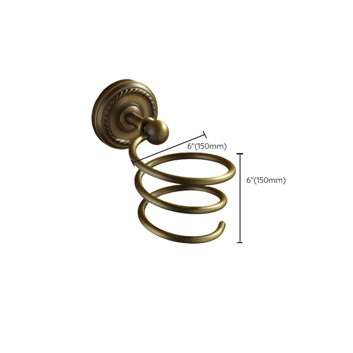 Lisslune | Worn Brass Traditional Bathroom Set with Bath Shelf/Paper Holder & Towel Bar