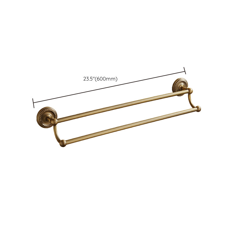 Lisslune | Worn Brass Traditional Bathroom Set with Bath Shelf/Paper Holder & Towel Bar