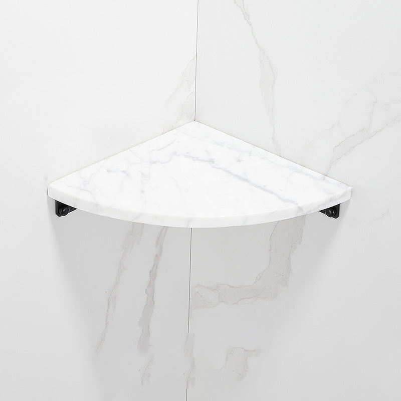 Lisslune | Matt Black Bathroom Accessory Set made of Metal & Marble with Bath Shelf/Towel Holder