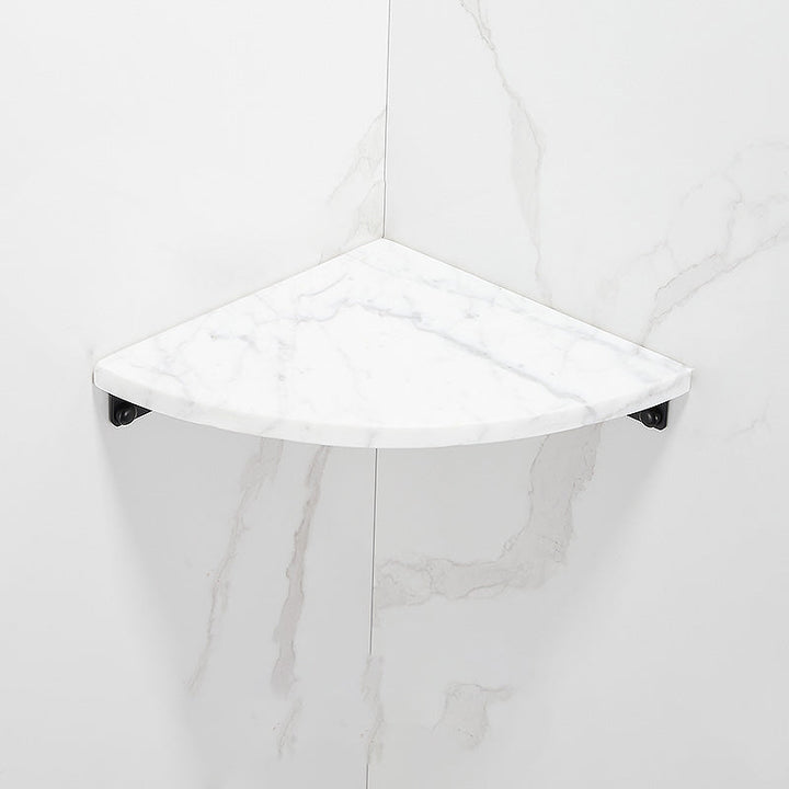 Lisslune | Matt Black Bathroom Accessory Set made of Metal & Marble with Bath Shelf/Towel Holder