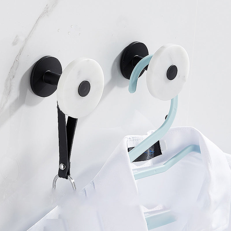 Lisslune | Matt Black Bathroom Accessory Set made of Metal & Marble with Bath Shelf/Towel Holder