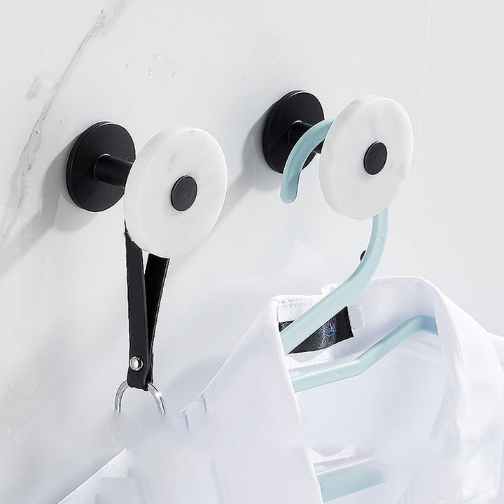Lisslune | Matt Black Bathroom Accessory Set made of Metal & Marble with Bath Shelf/Towel Holder