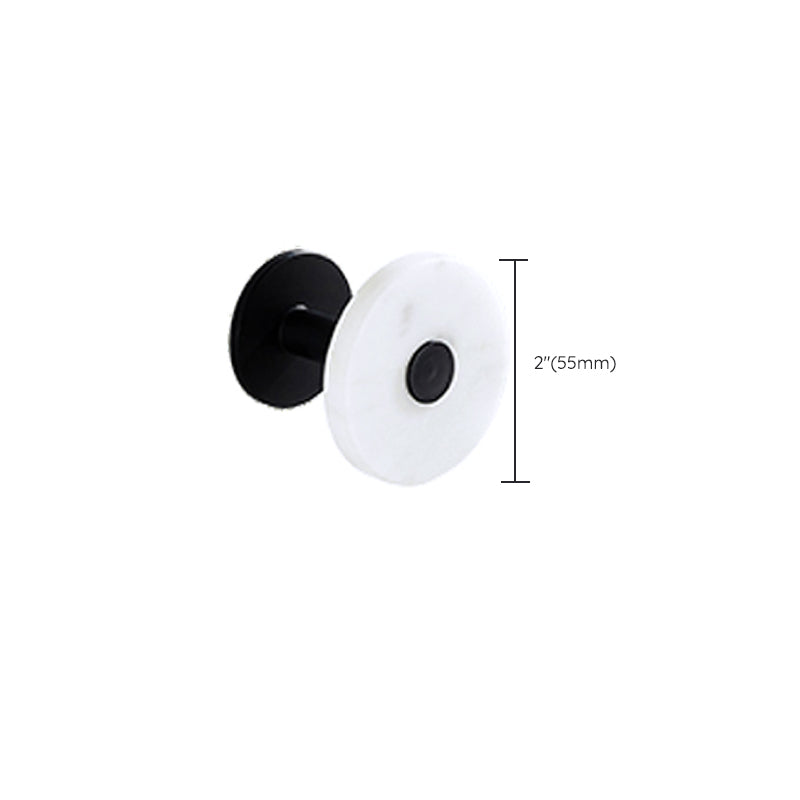 Lisslune | Matt Black Bathroom Accessory Set made of Metal & Marble with Bath Shelf/Towel Holder