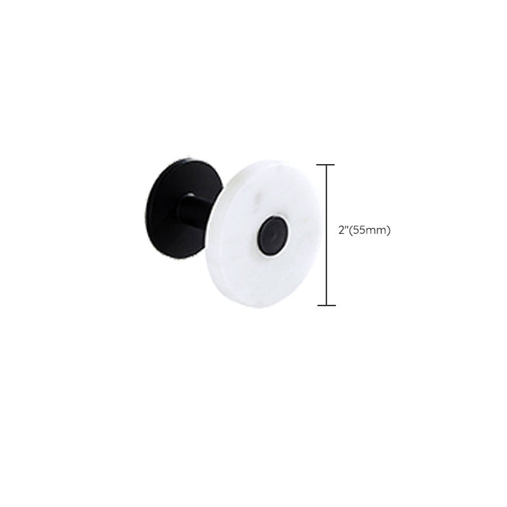Lisslune | Matt Black Bathroom Accessory Set made of Metal & Marble with Bath Shelf/Towel Holder