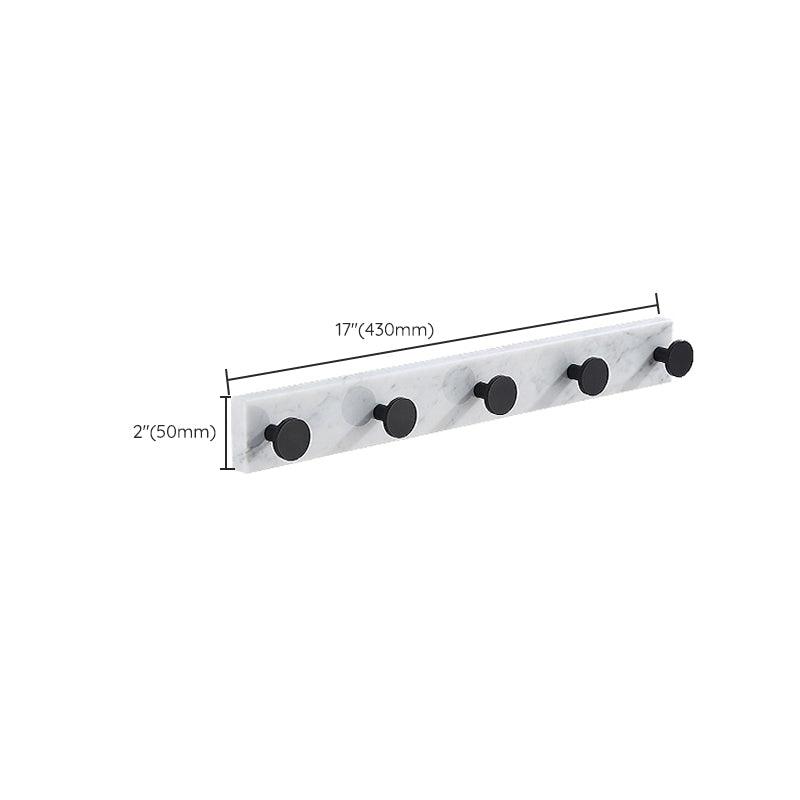 Lisslune | Matt Black Bathroom Accessory Set made of Metal & Marble with Bath Shelf/Towel Holder