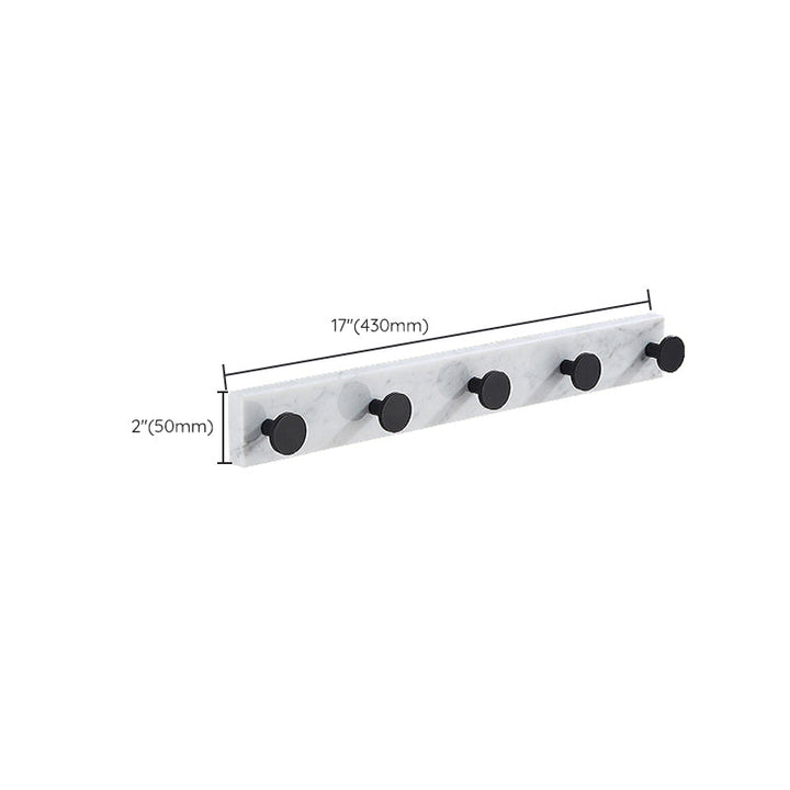 Lisslune | Matt Black Bathroom Accessory Set made of Metal & Marble with Bath Shelf/Towel Holder