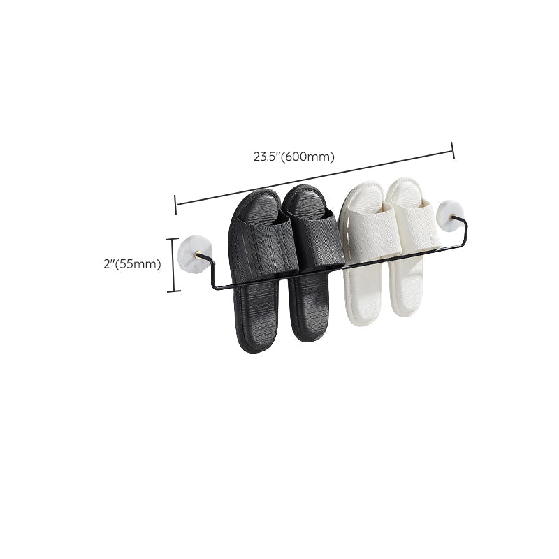 Lisslune | Matt Black Bathroom Accessory Set made of Metal & Marble with Bath Shelf/Towel Holder