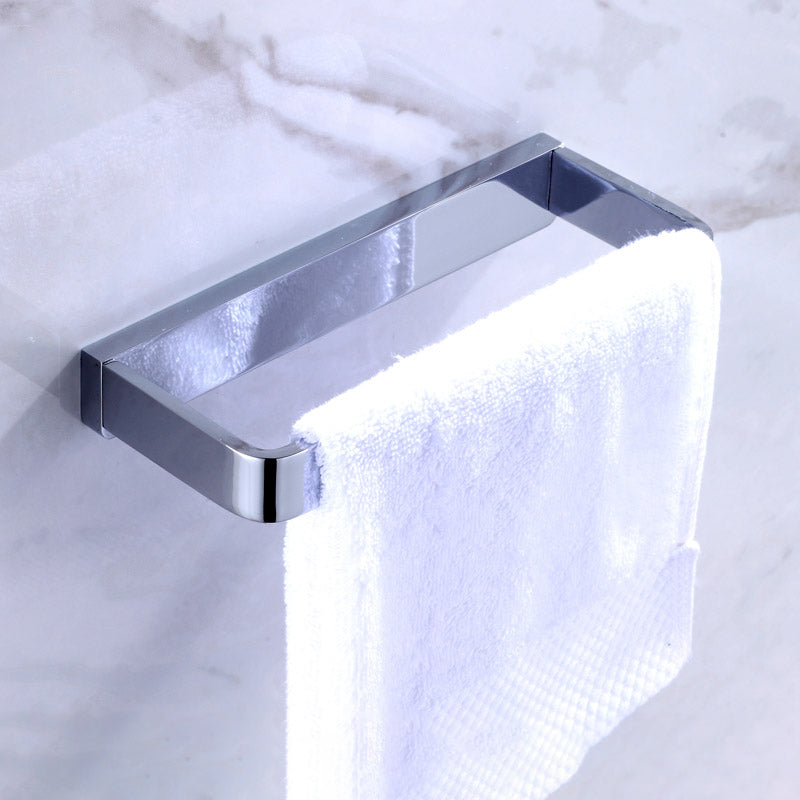 Lisslune | Chrome brass modern bathroom accessory set with towel bar/ ring/ paper holder & bathrobe hook