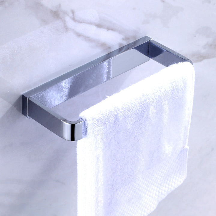 Lisslune | Chrome brass modern bathroom accessory set with towel bar/ ring/ paper holder & bathrobe hook