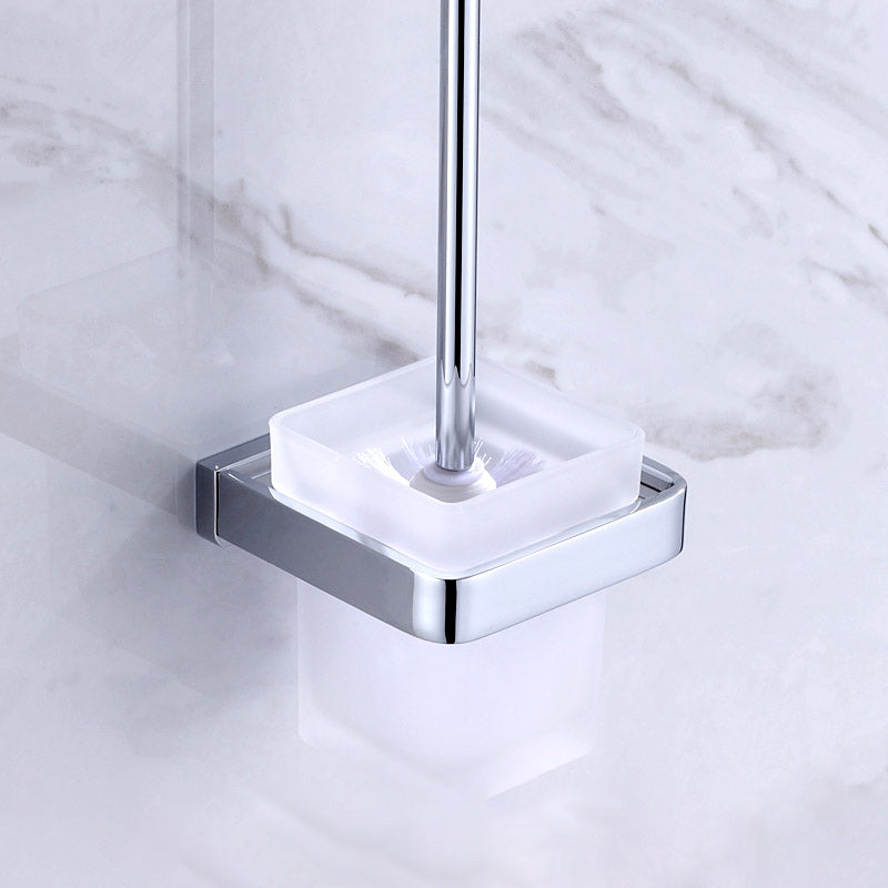 Lisslune | Chrome brass modern bathroom accessory set with towel bar/ ring/ paper holder & bathrobe hook