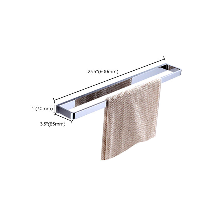 Lisslune | Chrome brass modern bathroom accessory set with towel bar/ ring/ paper holder & bathrobe hook