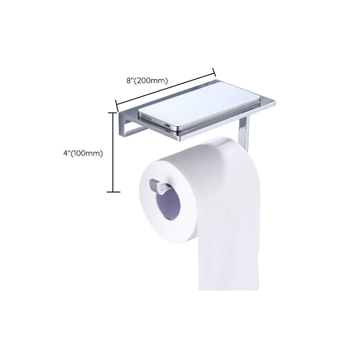 Lisslune | Chrome brass modern bathroom accessory set with towel bar/ ring/ paper holder & bathrobe hook