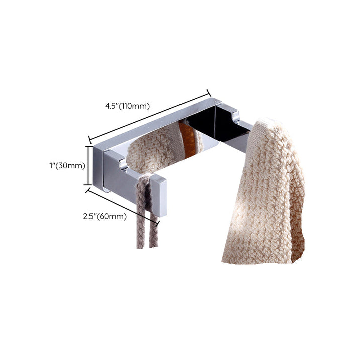 Lisslune | Chrome brass modern bathroom accessory set with towel bar/ ring/ paper holder & bathrobe hook