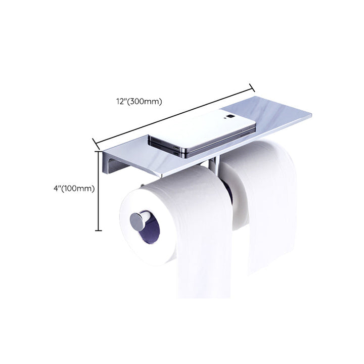 Lisslune | Chrome brass modern bathroom accessory set with towel bar/ ring/ paper holder & bathrobe hook