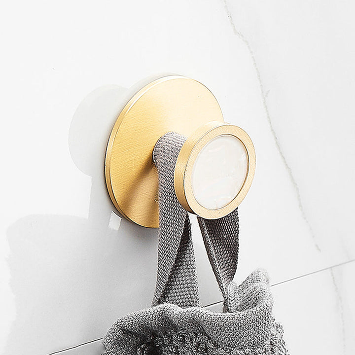 Lisslune | Brushed Brass Bathroom Accessory Set Metal & Marble Bathroom Hardware Set with Bath Shelf
