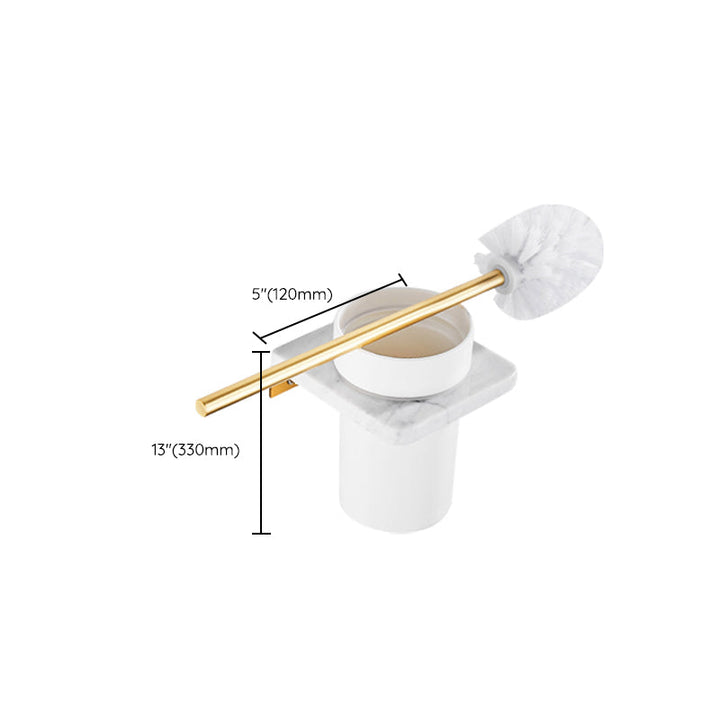 Lisslune | Brushed Brass Bathroom Accessory Set Metal & Marble Bathroom Hardware Set with Bathtub Shelf