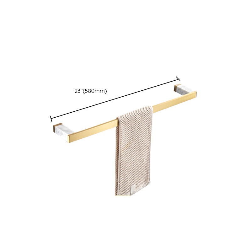 Lisslune | Brushed Brass Bathroom Accessory Set Metal & Marble Bathroom Hardware Set with Bathtub Shelf