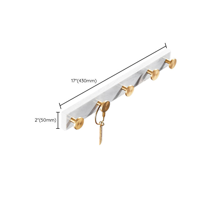 Lisslune | Brushed Brass Bathroom Accessory Set Metal & Marble Bathroom Hardware Set with Bath Shelf