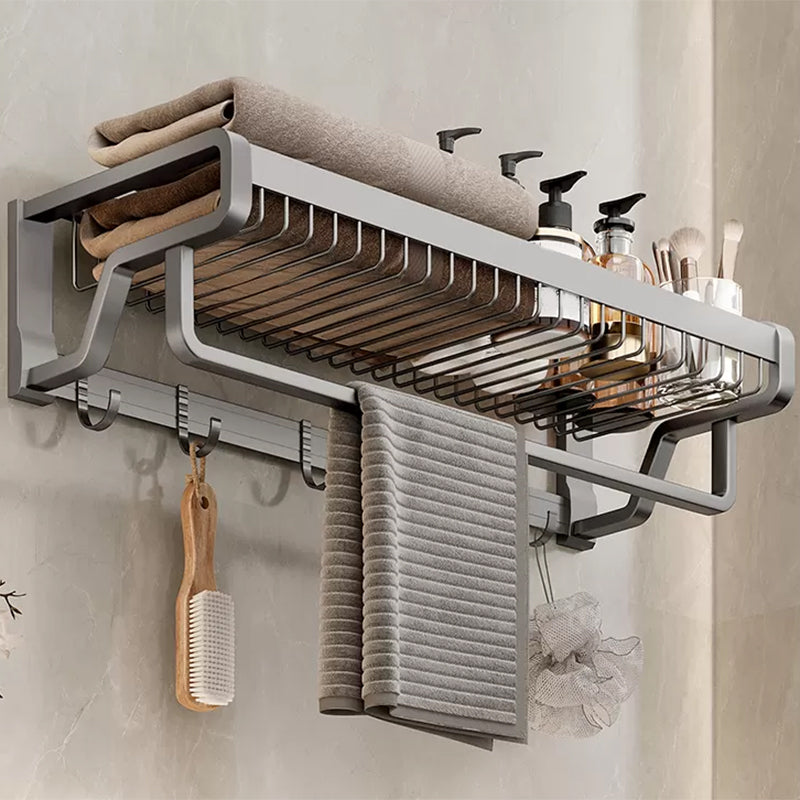 Lisslune | Contemporary bathroom accessory set made of matte stainless steel-aluminum with bathrobe hook/towel bar