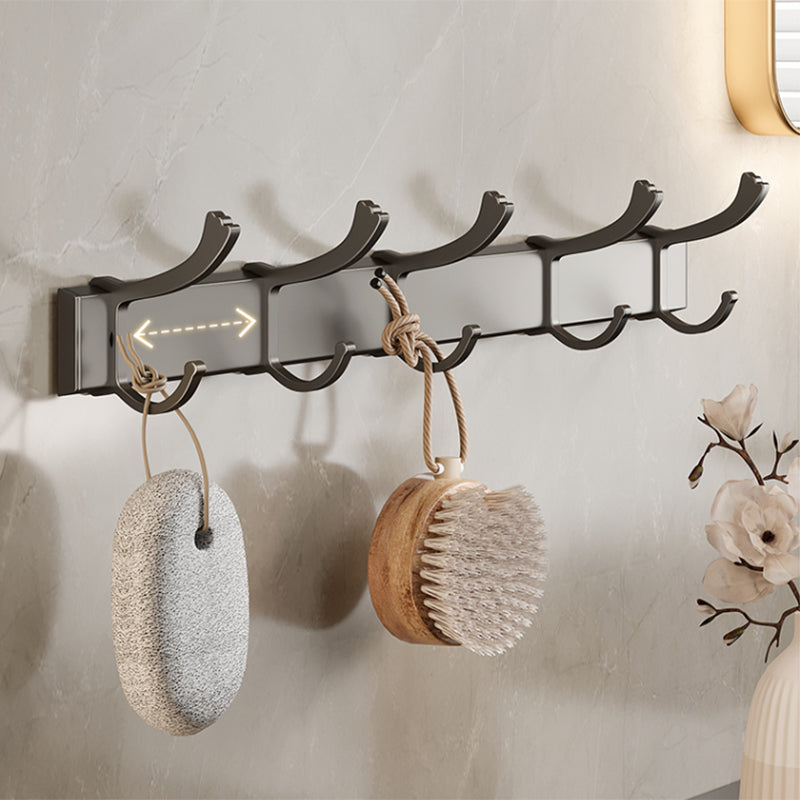 Lisslune | Contemporary bathroom accessory set made of matte stainless steel-aluminum with bathrobe hook/towel rail