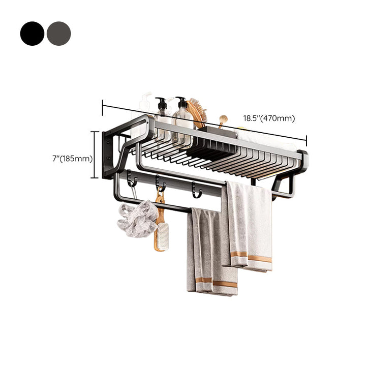 Lisslune | Contemporary bathroom accessory set made of matte stainless steel-aluminum with bathrobe hook/towel bar