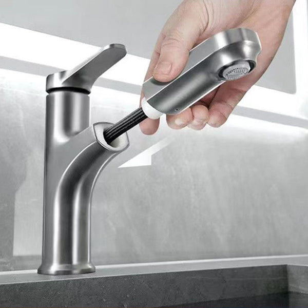 Lisslune | Basic Sink Faucet Brass Faucet Silver Centerset Sink Faucet