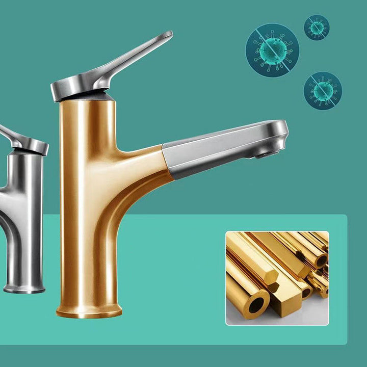Lisslune | Basic Sink Faucet Brass Faucet Silver Centerset Sink Faucet