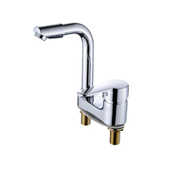 Lisslune | Chrome round wash basin faucet with swivel spout for the bathroom