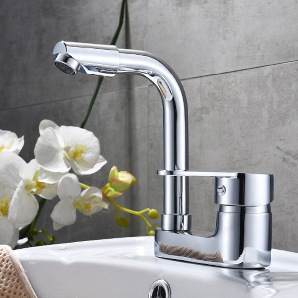 Lisslune | Chrome round wash basin faucet with swivel spout for the bathroom