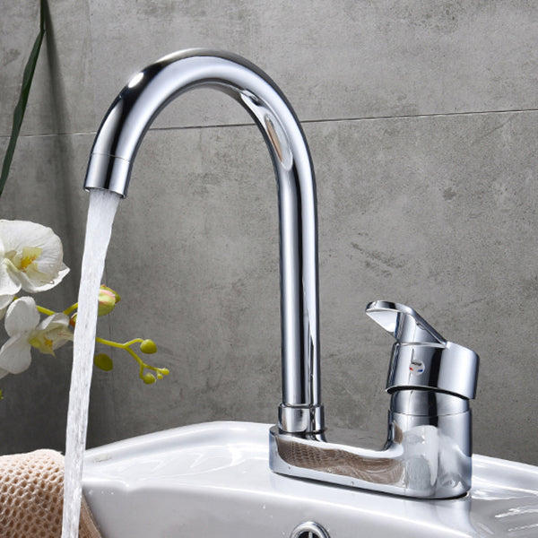Lisslune | Chrome round wash basin faucet with swivel spout for the bathroom